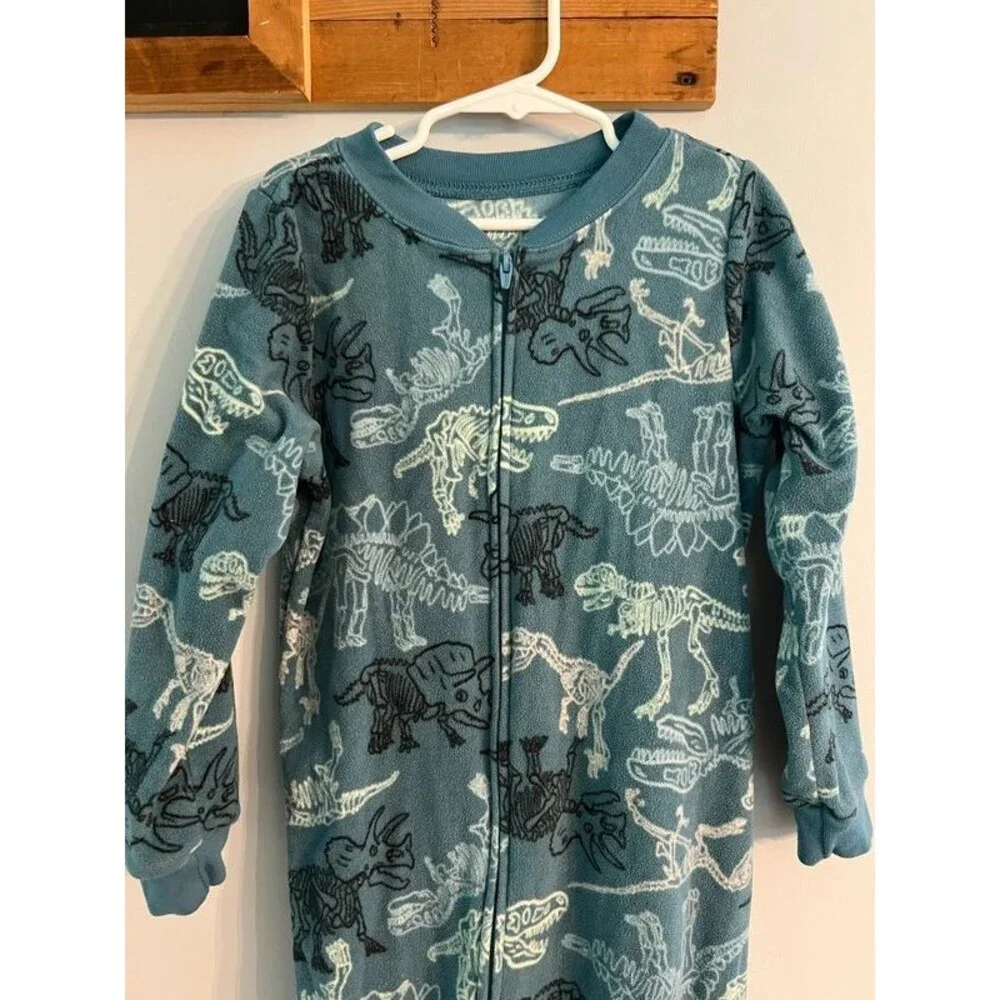 Carter’s Boys Size 7 Fleece Footie Zipper Pajamas Winter